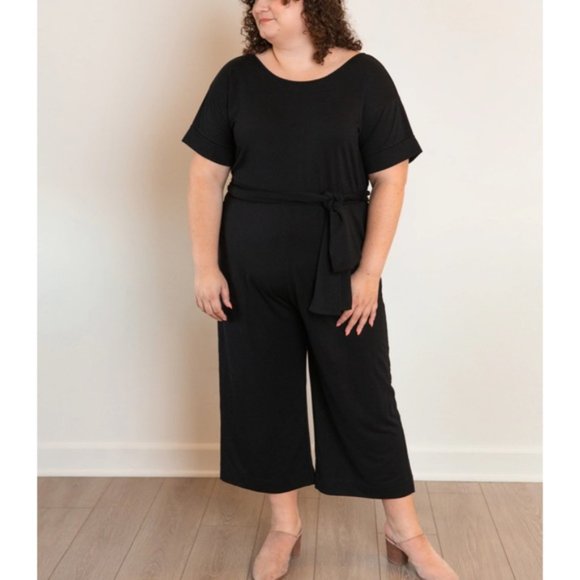 Ori All Day Jumpsuit in Black French Terry - Picture 2 of 5